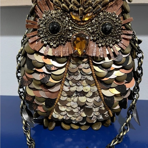 Mary Frances What A Hoot Owl Bird Purse Crossbody Bag Beaded Jeweles RARE NEW - Picture 2 of 9
